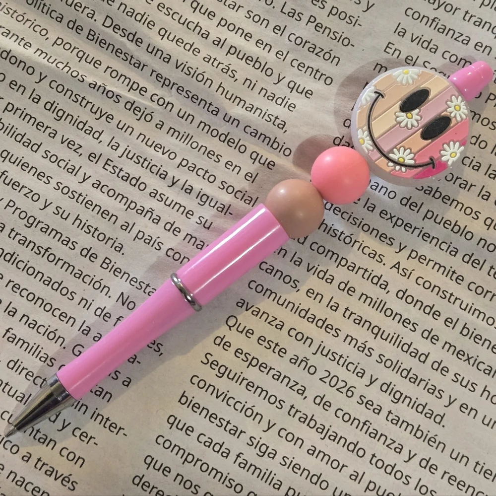 🍒🍒 Floral Smiley Face Pen - You Choose Design